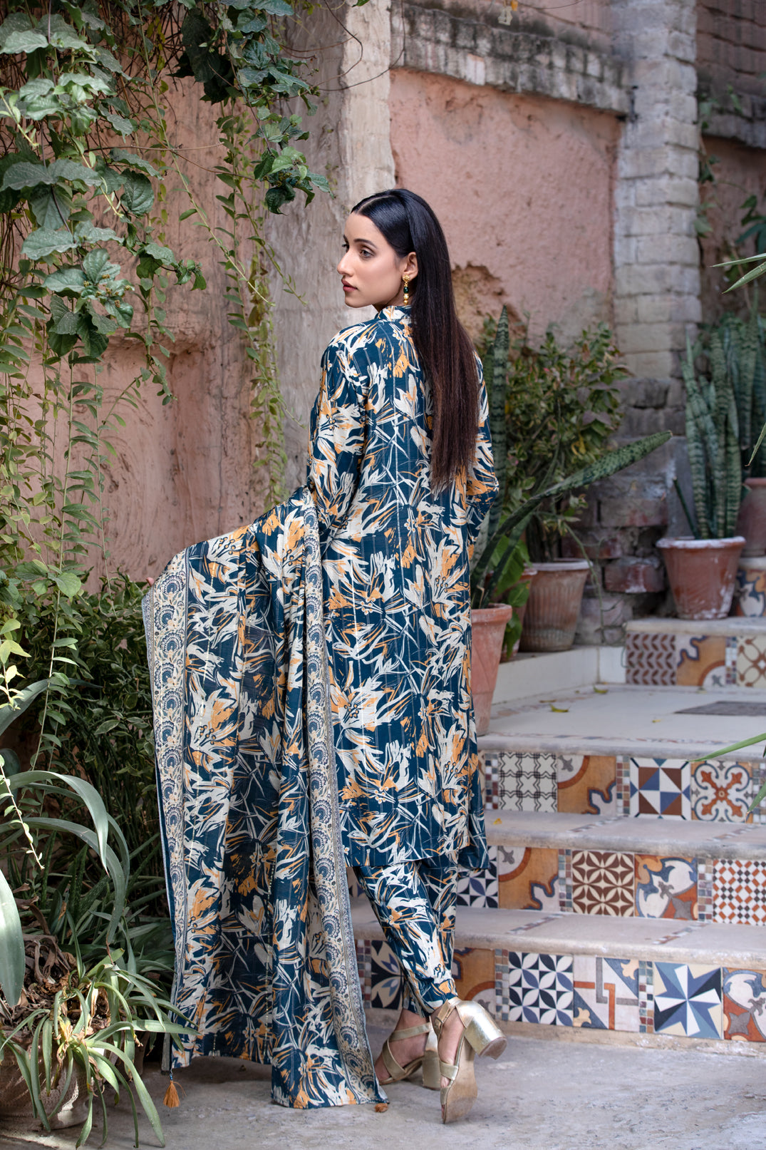 Merana Linen With Shawl Dupatta by Tawakkal 100% Original