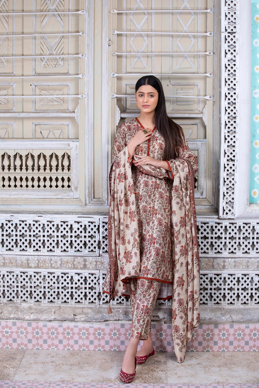 Merana Linen With Shawl Dupatta by Tawakkal 100% Original