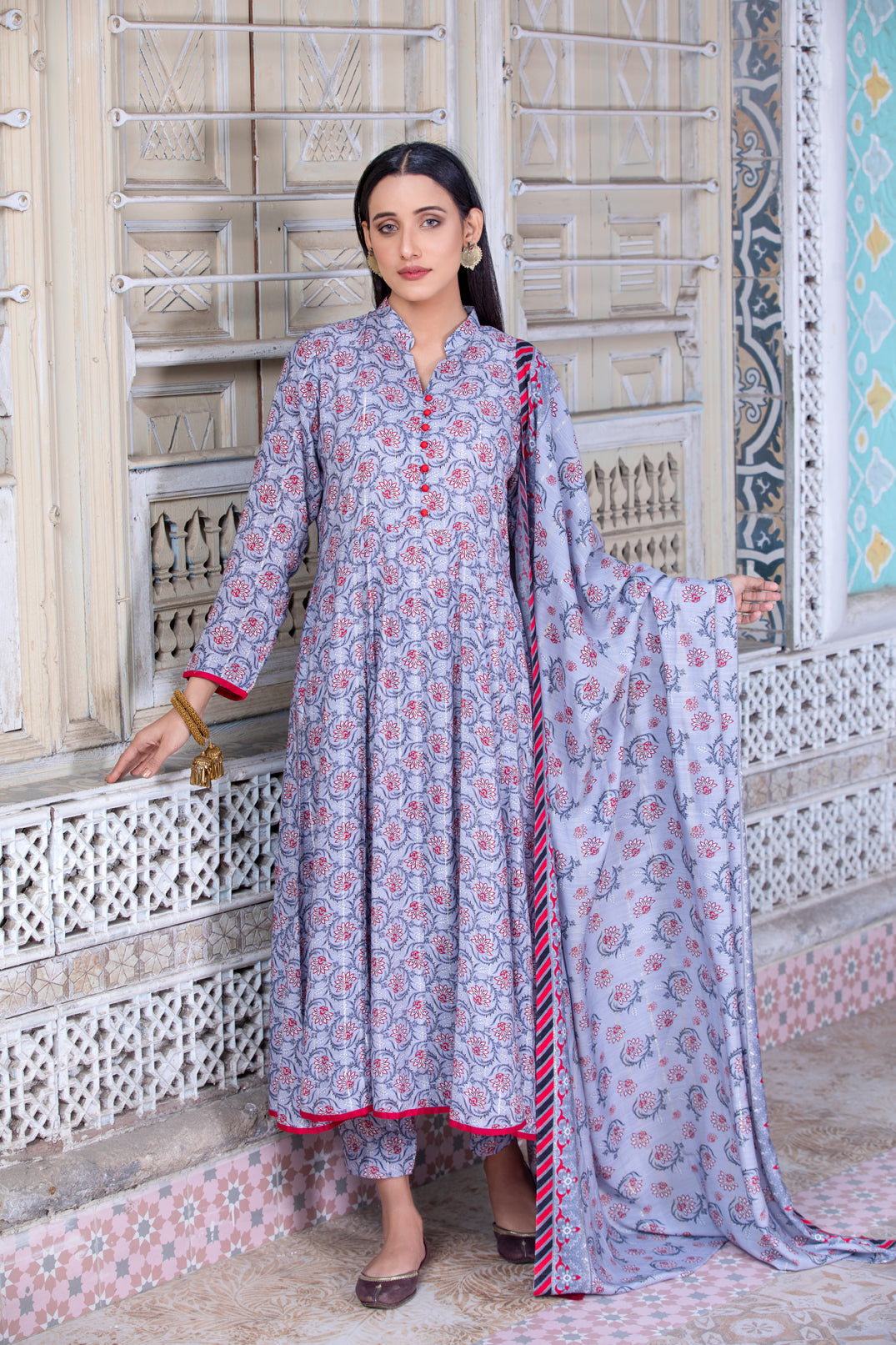 Merana Linen With Shawl Dupatta by Tawakkal 100% Original