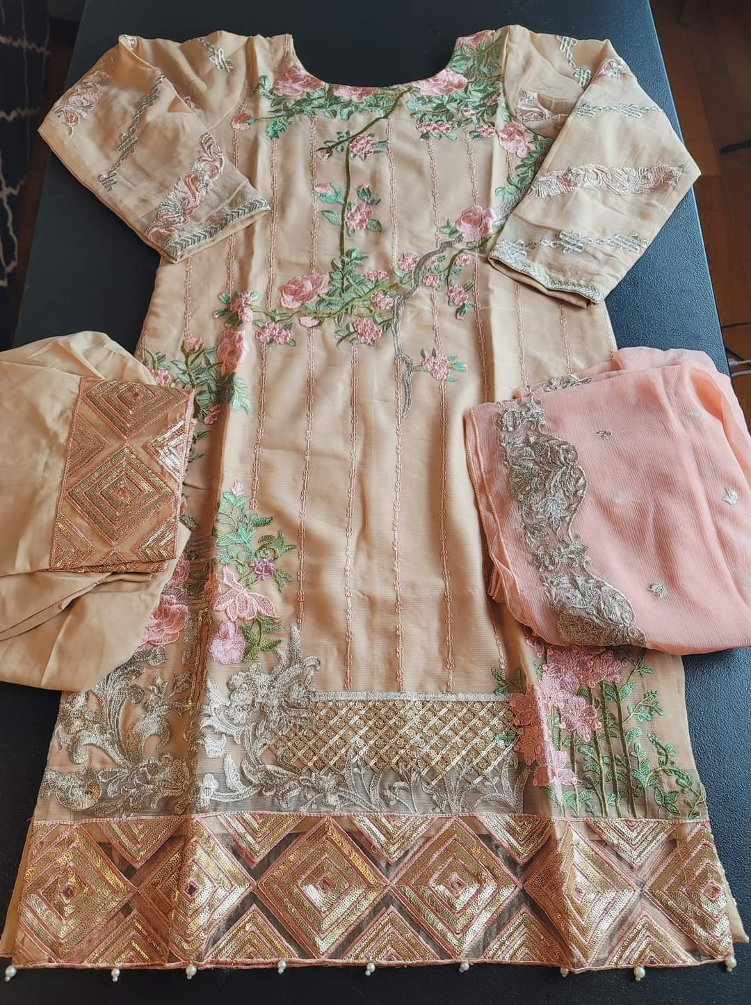 Pakistani Stitched Embroidery Party Wear Dresses Ready To Ship