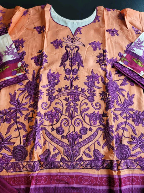 Pakistani linen Embroidered Salwar kameez Ready To Ship