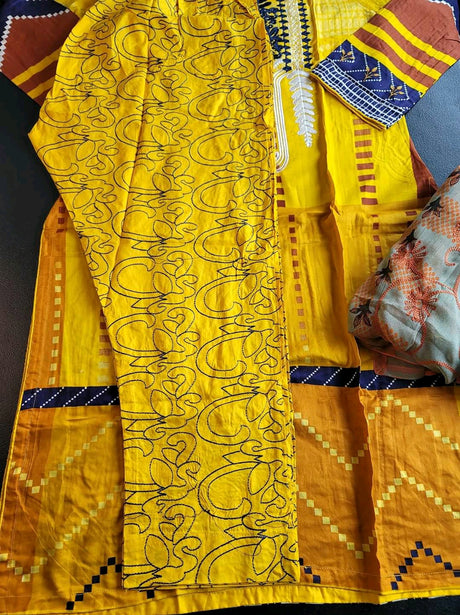 Pakistani linen Embroidered Salwar kameez Ready To Ship