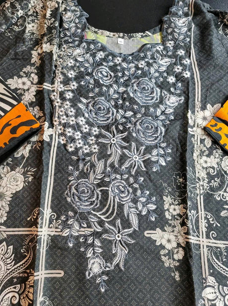 Pakistani linen Embroidered Salwar kameez Ready To Ship