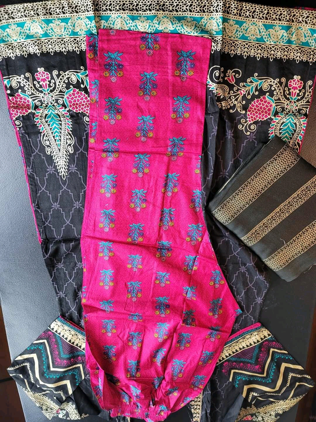 Pakistani linen Embroidered Salwar kameez Ready To Ship