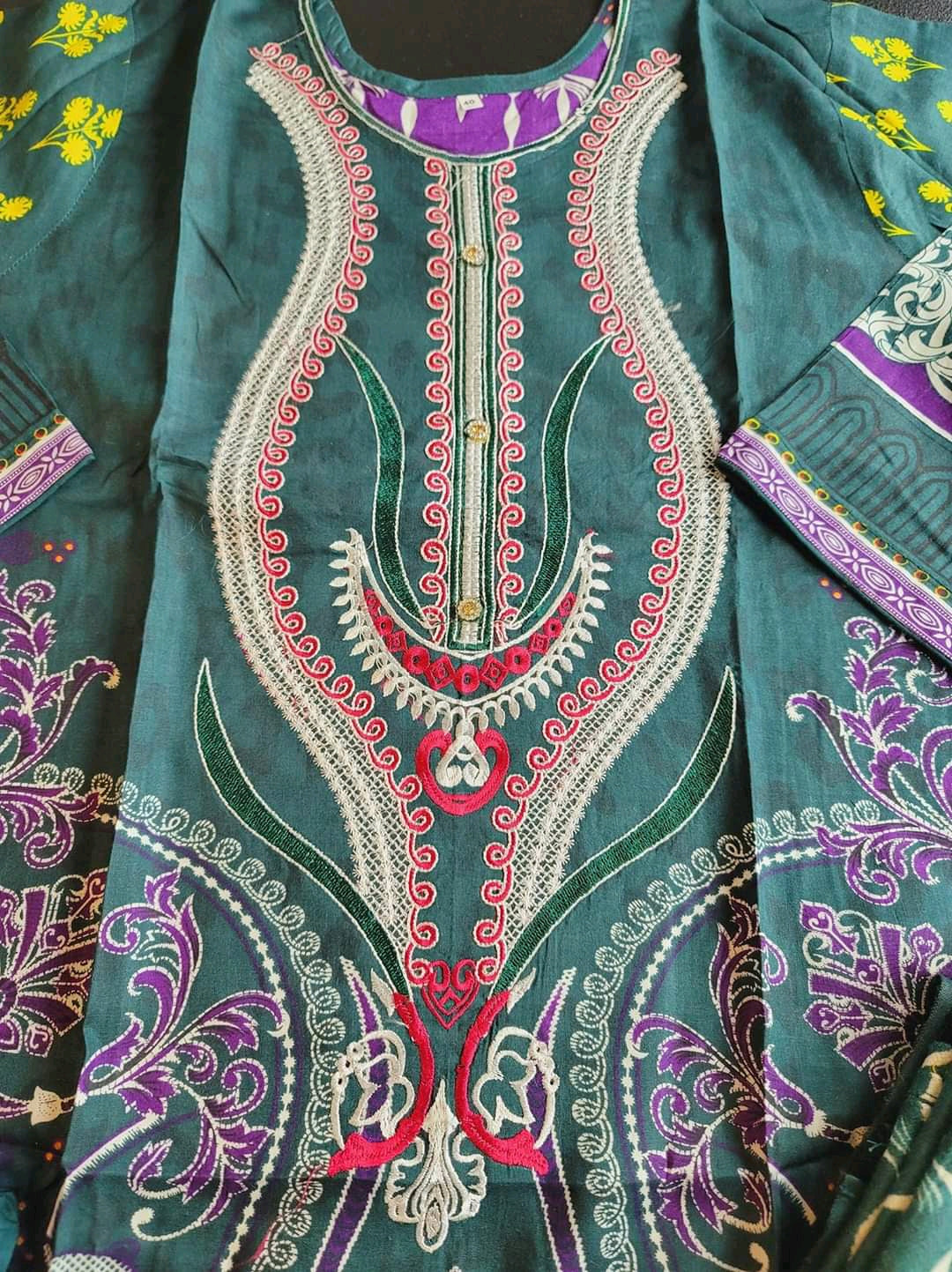 Pakistani linen Embroidered Salwar kameez Ready To Ship