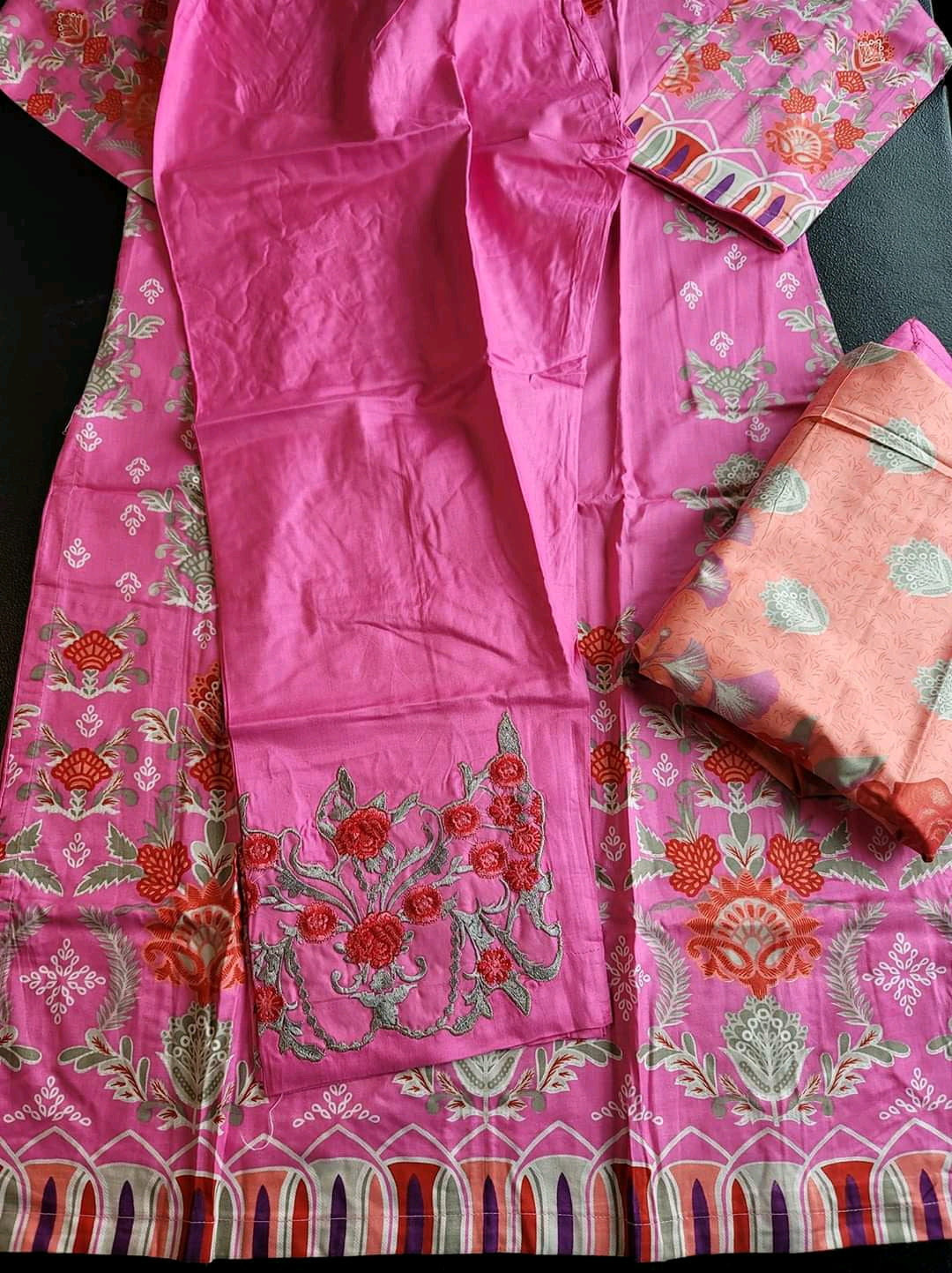 Pakistani linen Embroidered Salwar kameez Ready To Ship