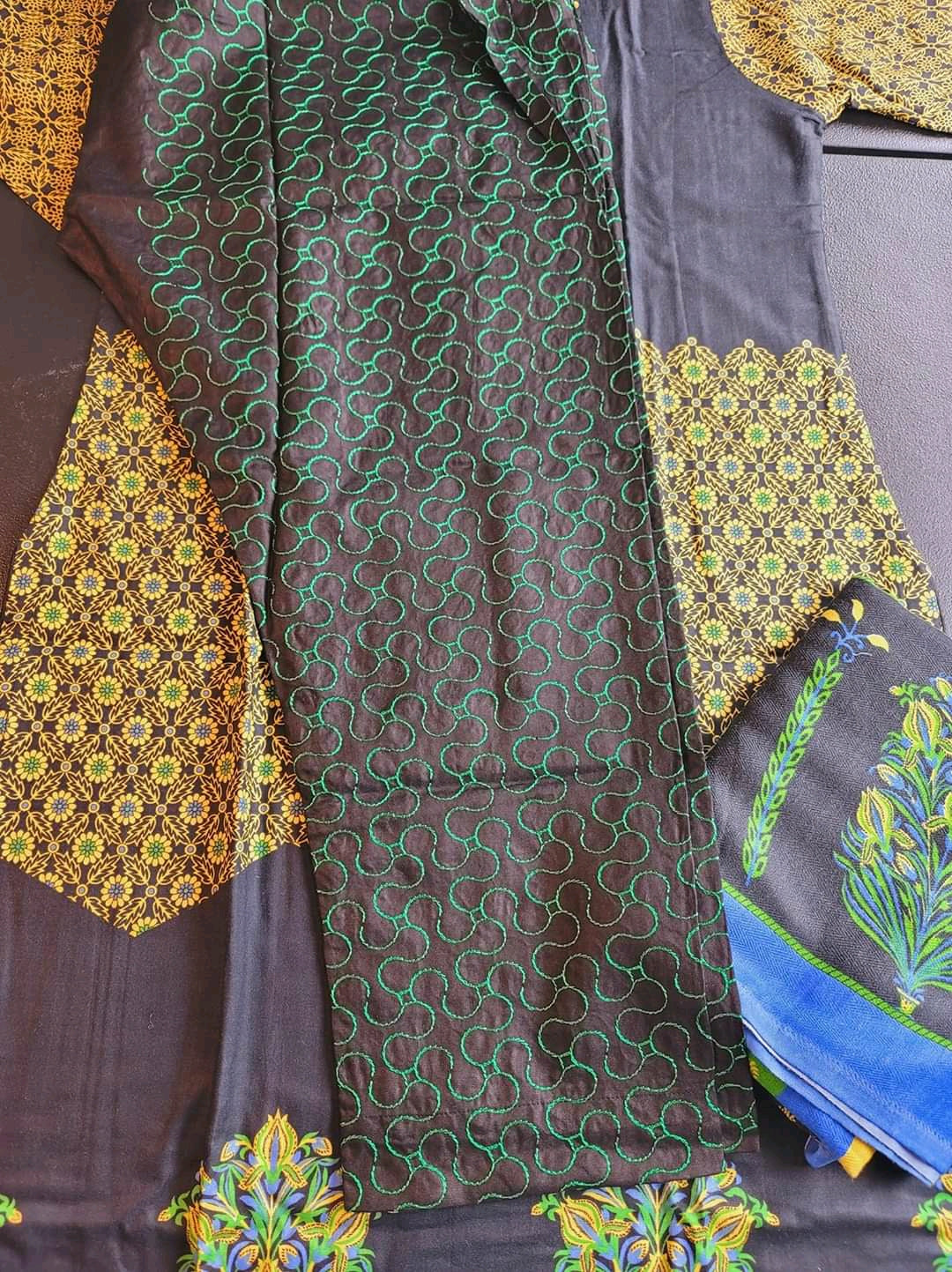 Pakistani linen Embroidered Salwar kameez Ready To Ship