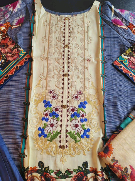 Pakistani linen Embroidered Salwar kameez Ready To Ship