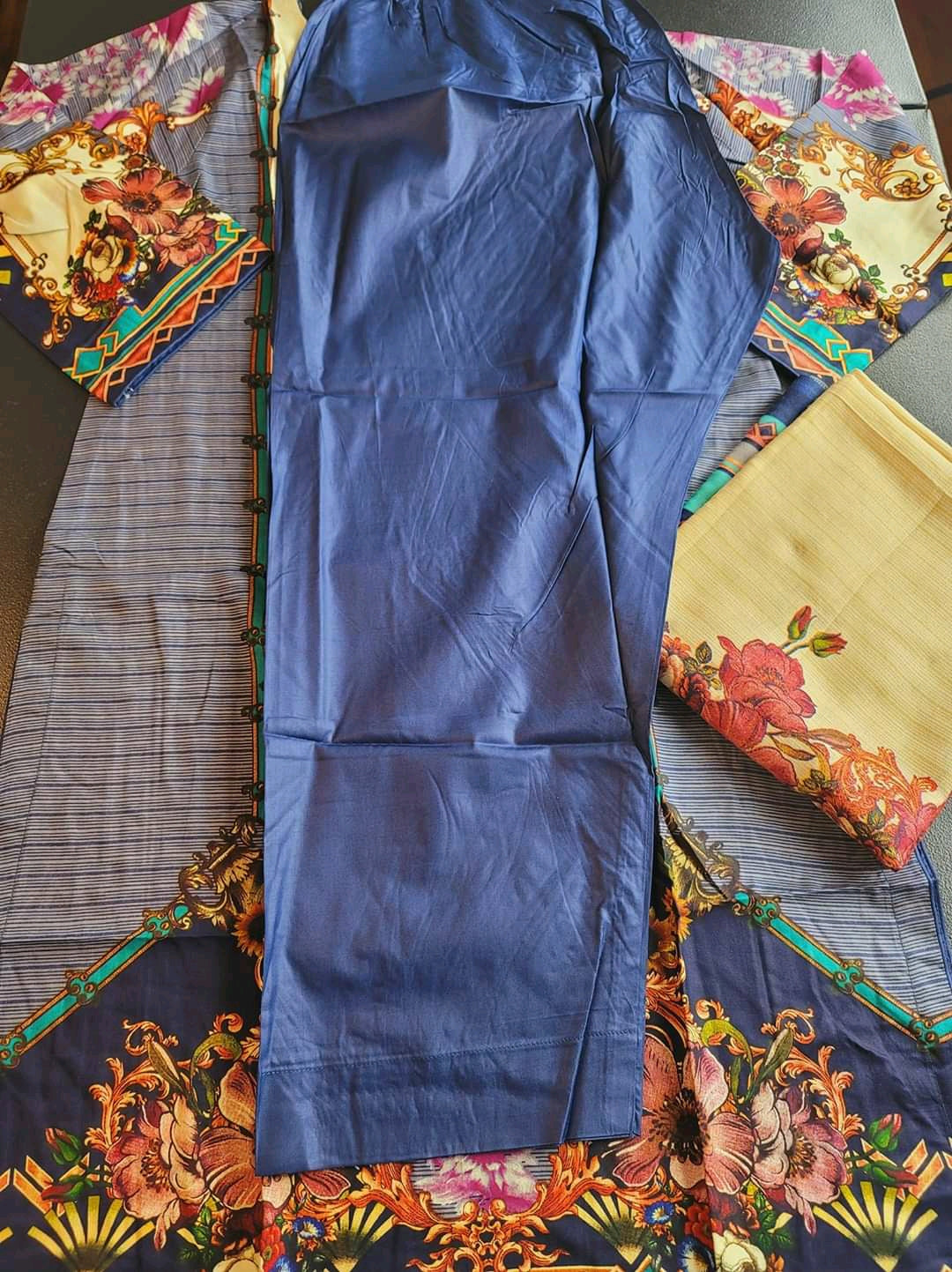 Pakistani linen Embroidered Salwar kameez Ready To Ship