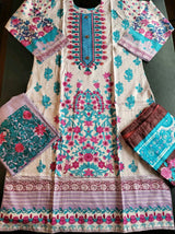 Pakistani linen Embroidered Salwar kameez Ready To Ship