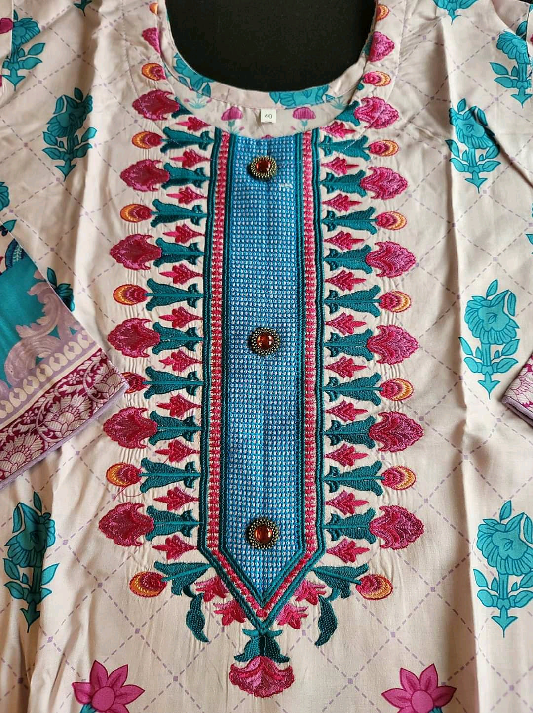 Pakistani linen Embroidered Salwar kameez Ready To Ship