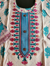 Pakistani linen Embroidered Salwar kameez Ready To Ship