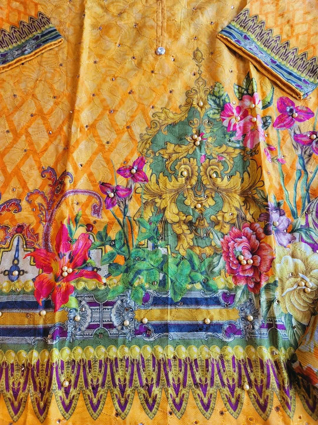 Pakistani linen Embroidered Salwar kameez Ready To Ship