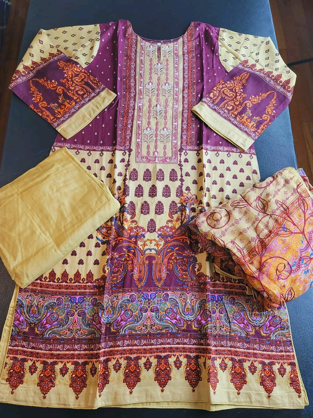 Pakistani linen Embroidered Salwar kameez Ready To Ship