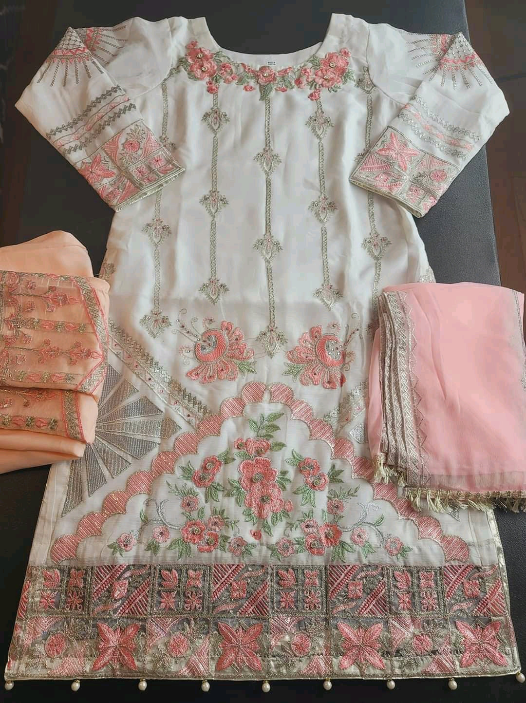 Pakistani Stitched Embroidery Party Wear Dresses Ready To Ship