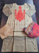 Pakistani linen Embroidered Salwar kameez Ready To Ship