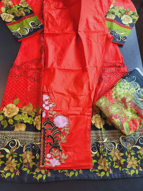 Pakistani linen Embroidered Salwar kameez Ready To Ship