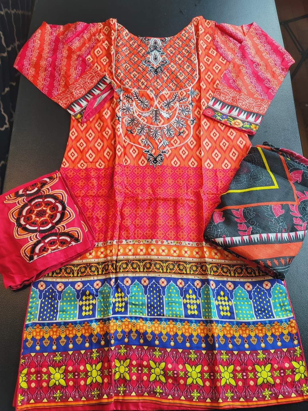 Pakistani linen Embroidered Salwar kameez Ready To Ship