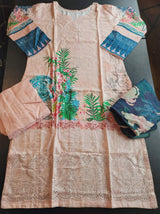 Pakistani linen Embroidered Salwar kameez Ready To Ship