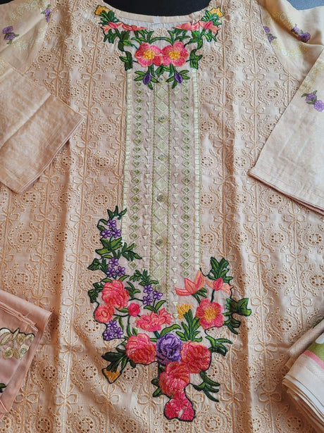 Pakistani linen Embroidered Salwar kameez Ready To Ship