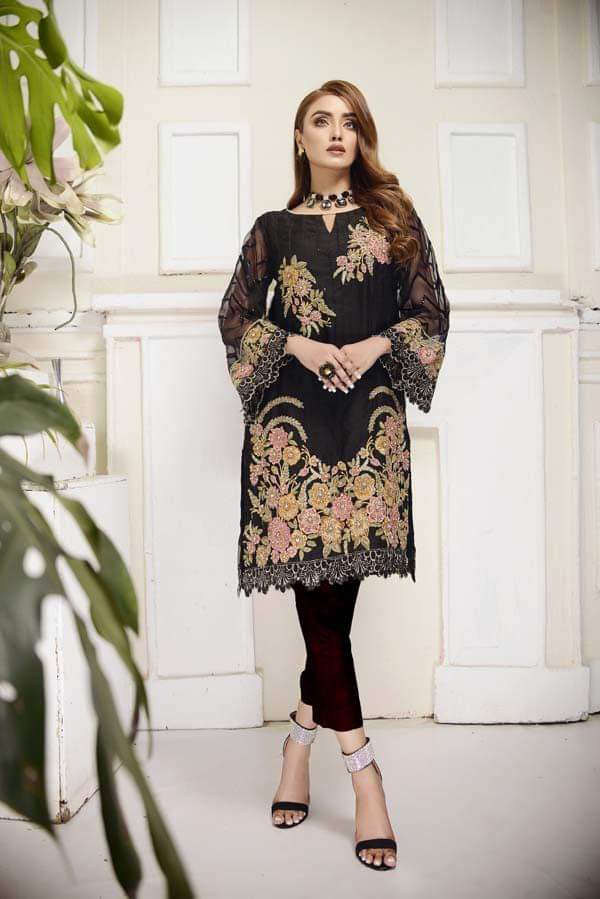adan's libas organza kurti 2020-100% Original Guaranteed