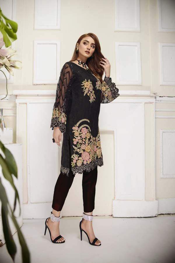 adan's libas organza kurti 2020-100% Original Guaranteed