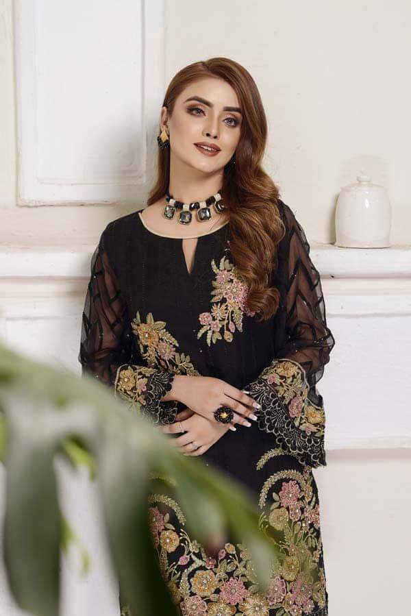 adan's libas organza kurti 2020-100% Original Guaranteed