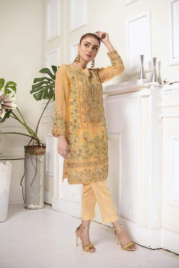 Adan's libas organza kurti 2020-100% Original Guaranteed