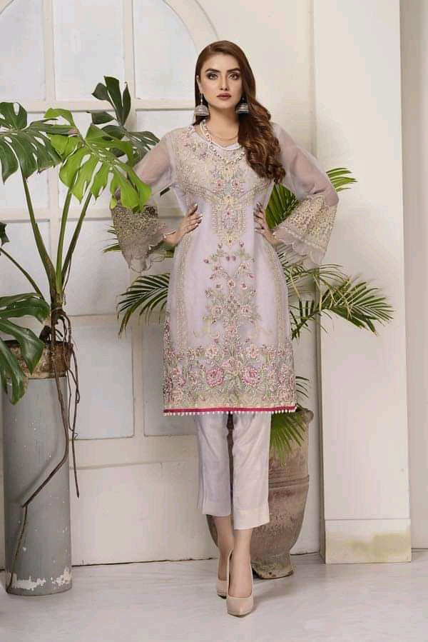 Adan's libas organza kurti 2020-100% Original Guaranteed