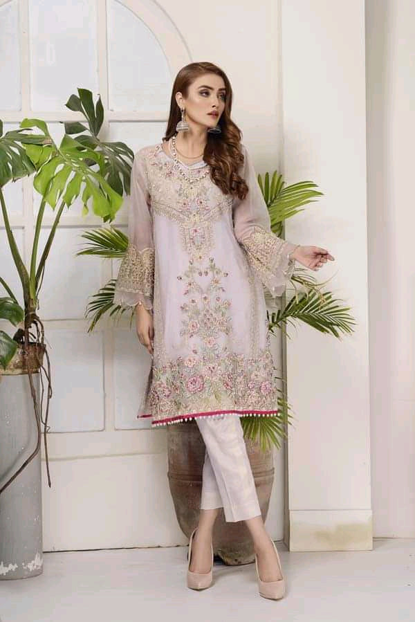 Adan's libas organza kurti 2020-100% Original Guaranteed