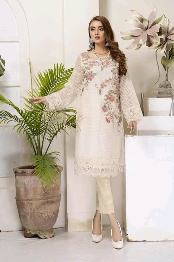 Adan's libas organza kurti-100% Original Guaranteed