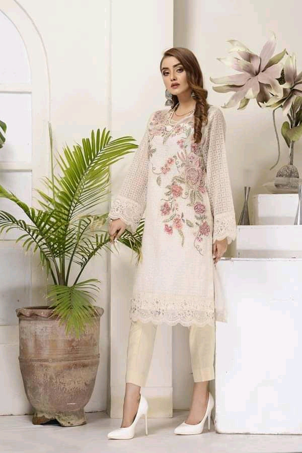 Adan's libas organza kurti-100% Original Guaranteed