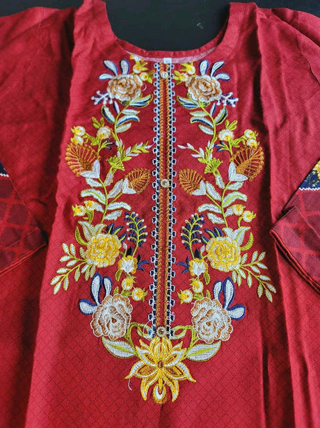 Pakistani linen Embroidered Salwar kameez Ready To Ship