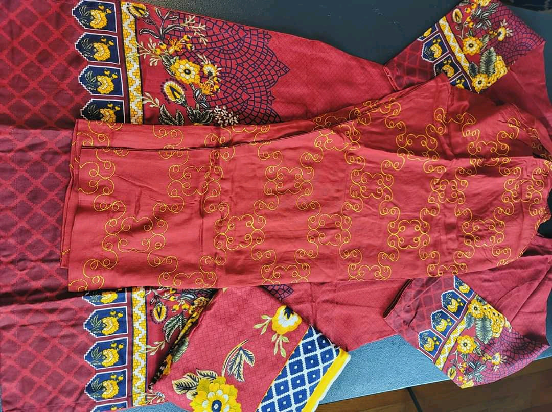 Pakistani linen Embroidered Salwar kameez Ready To Ship