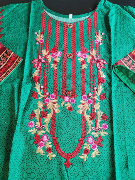 Pakistani linen Embroidered Salwar kameez Ready To Ship