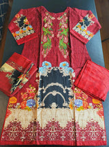 Pakistani linen Embroidered Salwar kameez Ready To Ship