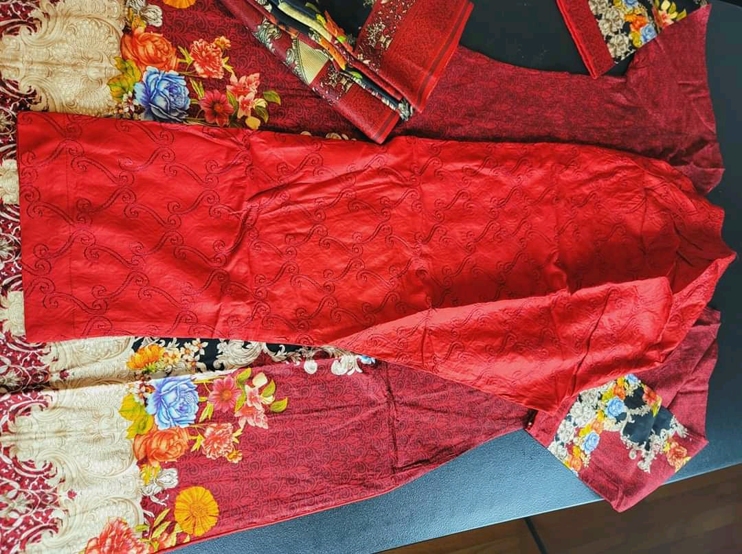 Pakistani linen Embroidered Salwar kameez Ready To Ship