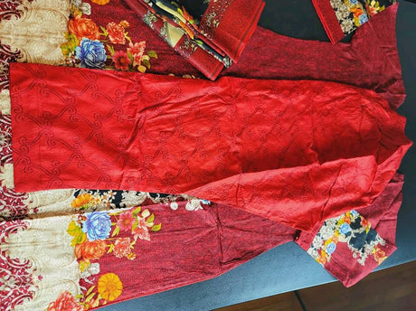 Pakistani linen Embroidered Salwar kameez Ready To Ship