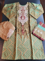 Pakistani linen Embroidered Salwar kameez Ready To Ship