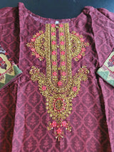 Pakistani linen Embroidered Salwar kameez Ready To Ship