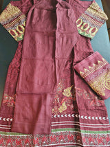 Pakistani linen Embroidered Salwar kameez Ready To Ship