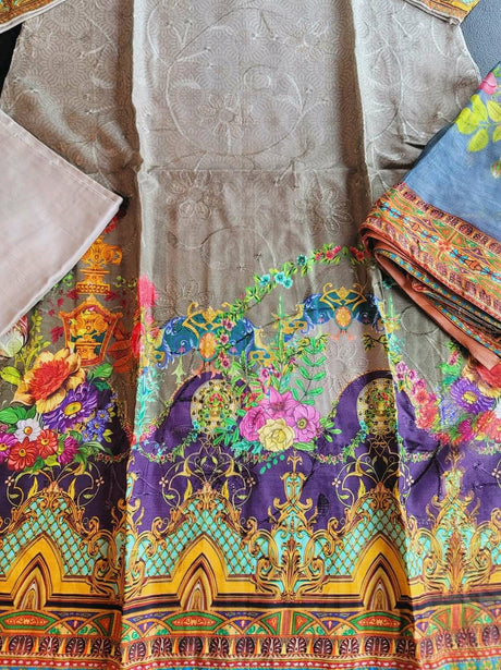 Pakistani linen Embroidered Salwar kameez Ready To Ship
