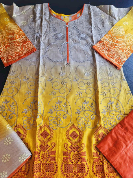 Pakistani linen Embroidered Salwar kameez Ready To Ship