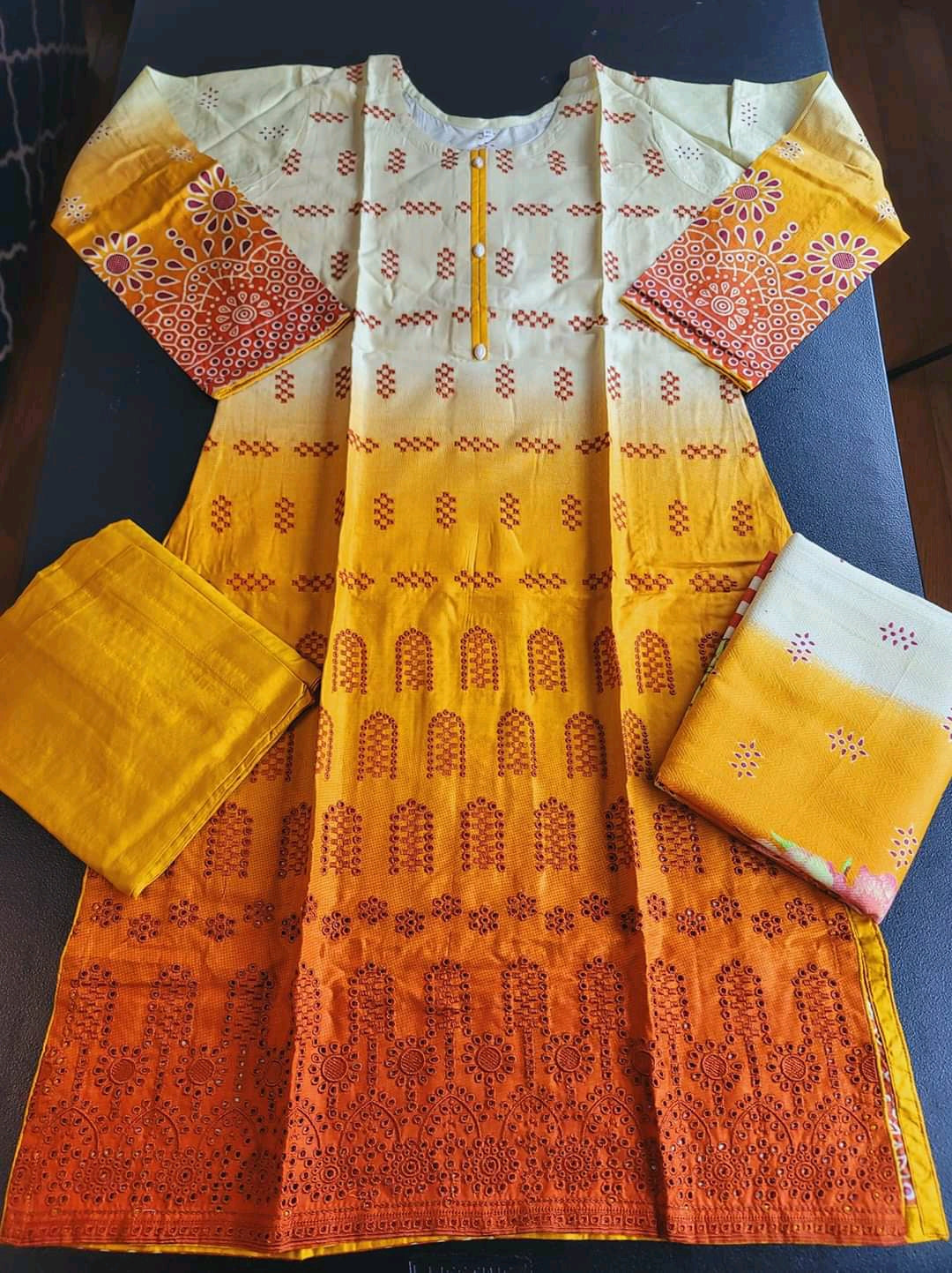 Pakistani linen Embroidered Salwar kameez Ready To Ship