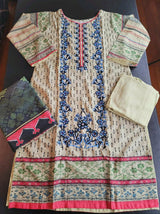 Pakistani linen Embroidered Salwar kameez Ready To Ship
