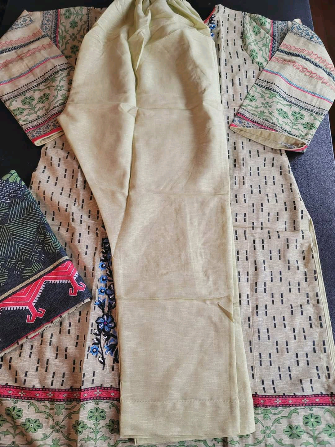 Pakistani linen Embroidered Salwar kameez Ready To Ship