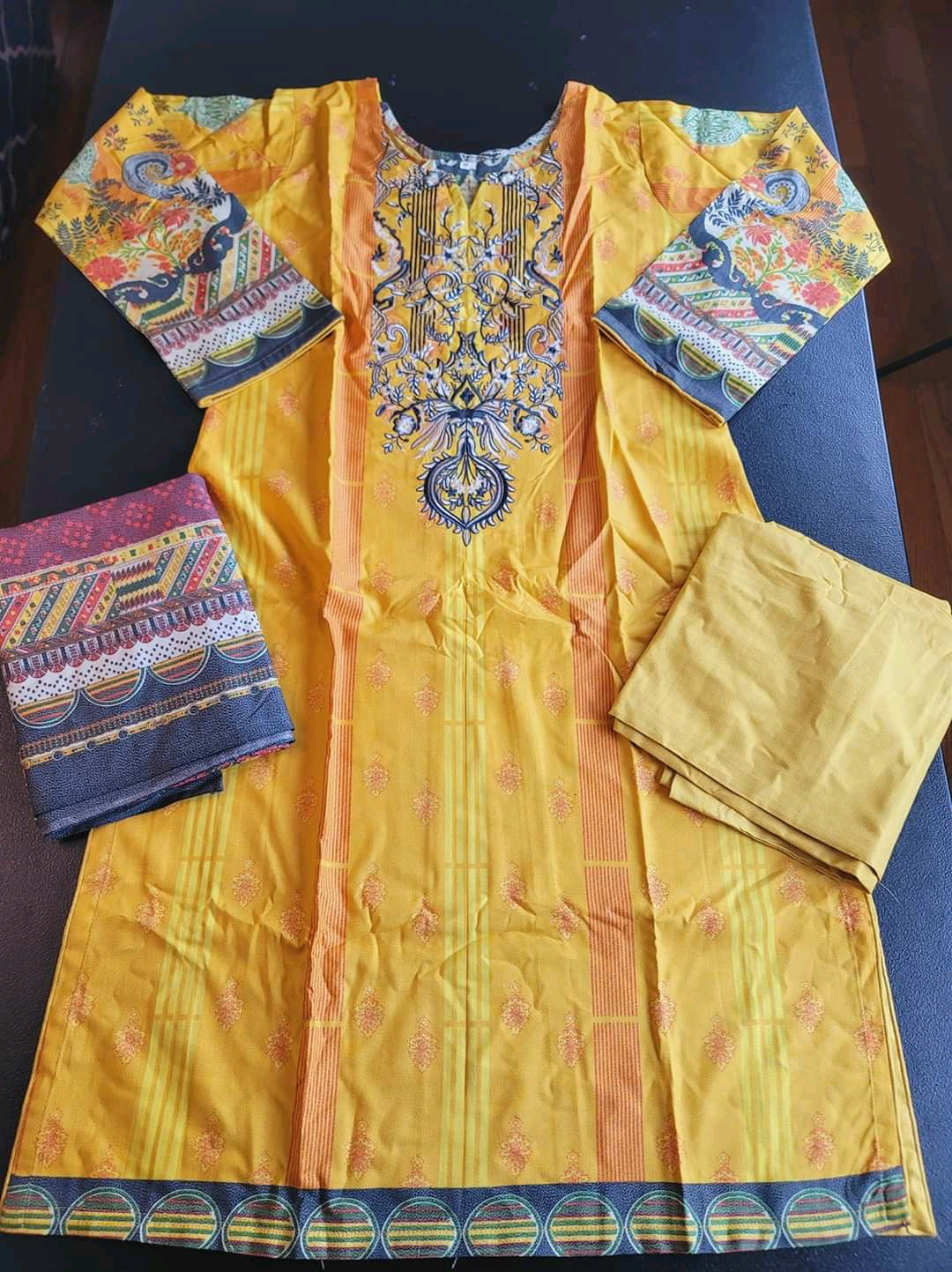 Pakistani linen Embroidered Salwar kameez Ready To Ship