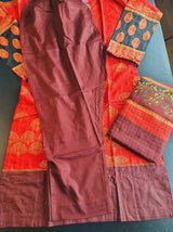 Pakistani linen Embroidered Salwar kameez Ready To Ship