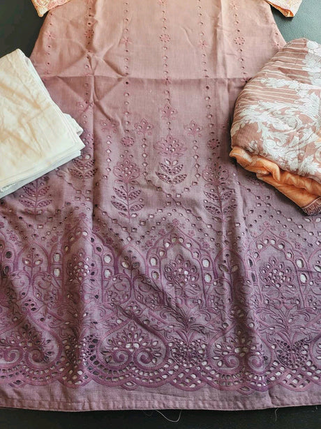 Indian Cotton Stitched Embroidery Suit Ready To Ship