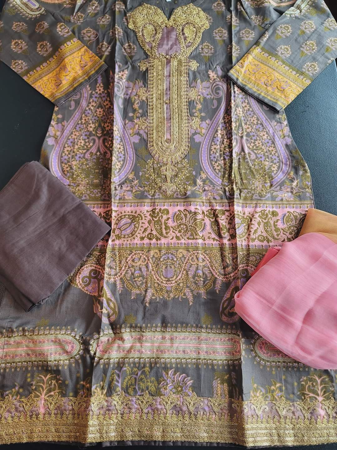 Pakistani Stitched Embroidery Lawn Suit Ready To Ship